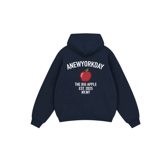 A NEW YORK DAY "BIG APPLE" ZIP UP HOODIE