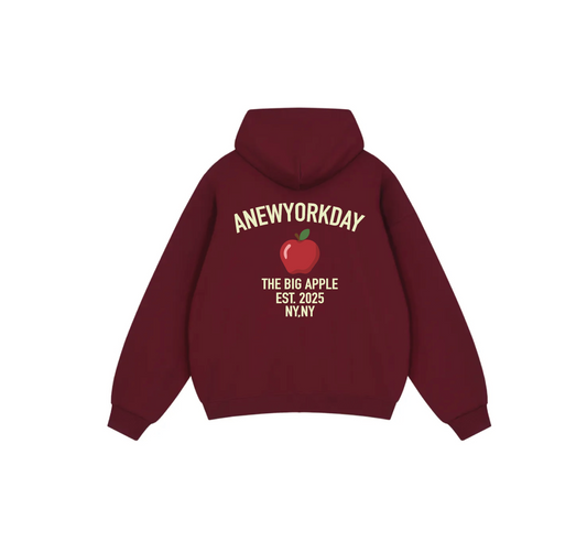 A NEW YORK DAY "BIG APPLE" ZIP UP HOODIE