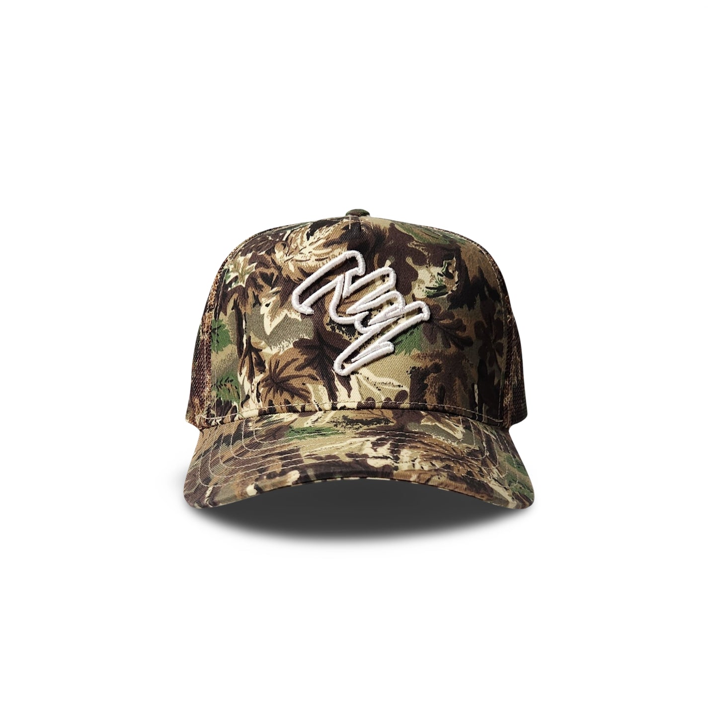 A NEW YORK DAY "OG LOGO" CAMO TRUCKER HAT