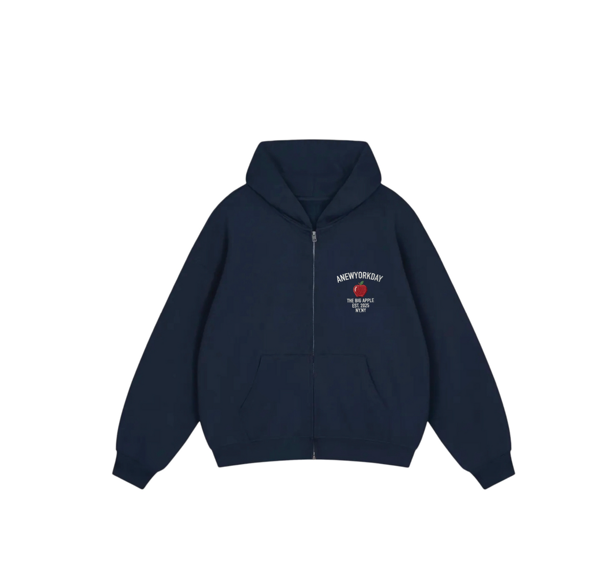 A NEW YORK DAY "BIG APPLE" ZIP UP HOODIE