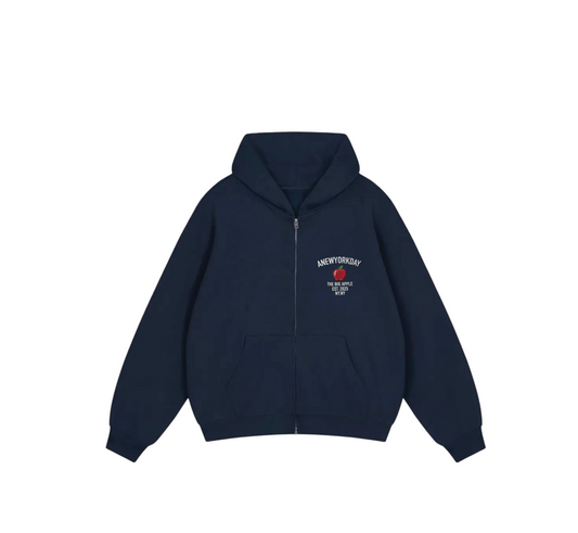 A NEW YORK DAY "BIG APPLE" ZIP UP HOODIE