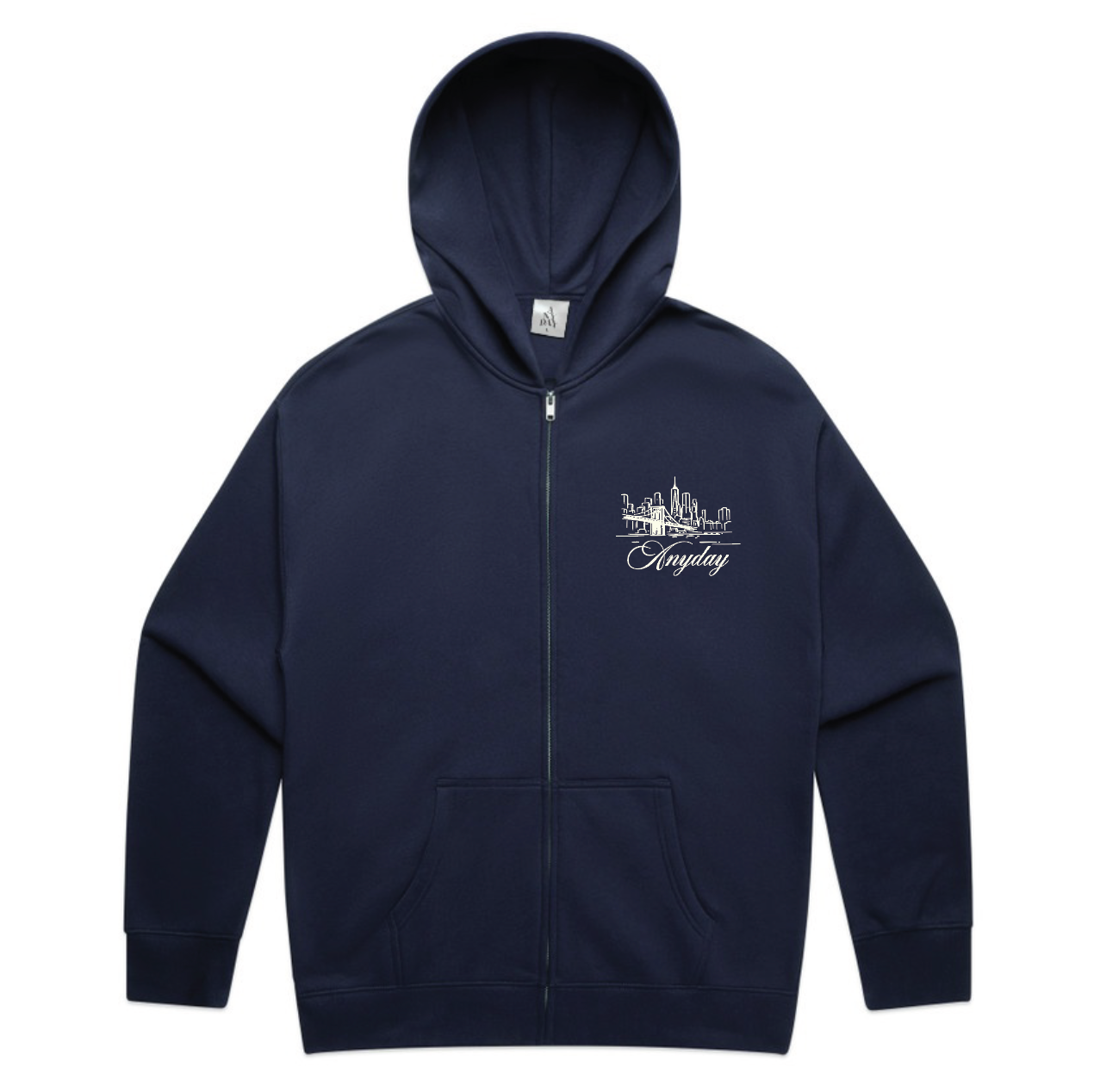 A NEW YORK DAY "DUMBO SKYLINE" ZIP UP HOODIE