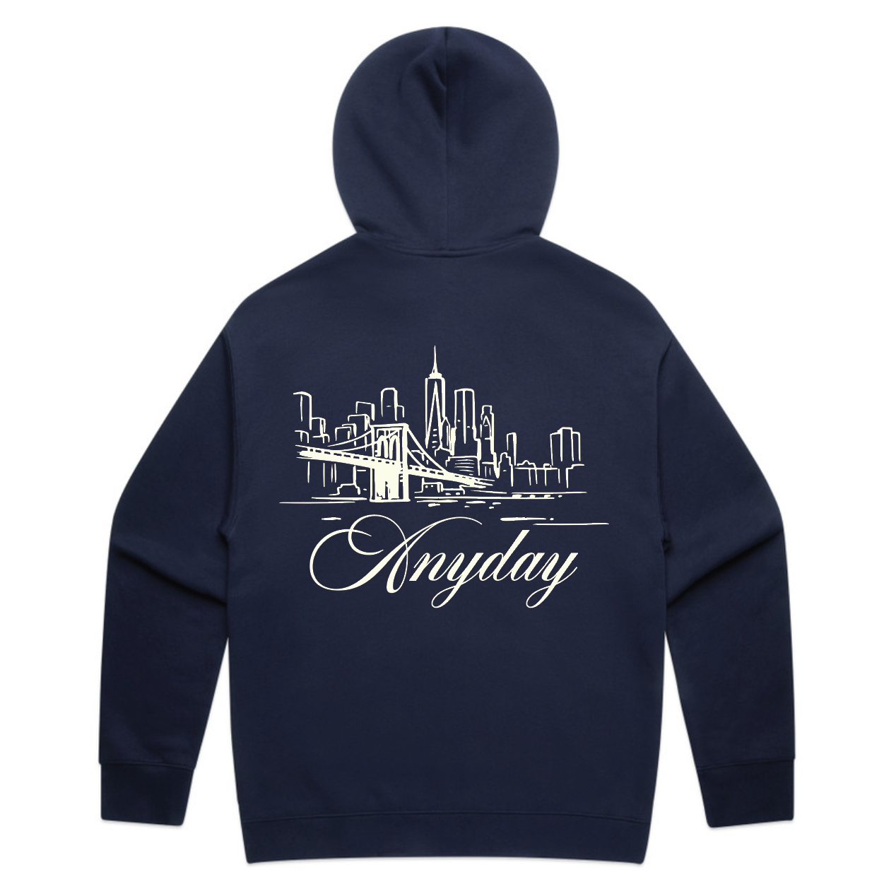 A NY DAY "DUMBO SKYLINE" ZIP UP HOODIE
