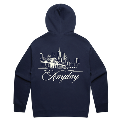 A NEW YORK DAY "DUMBO SKYLINE" ZIP UP HOODIE