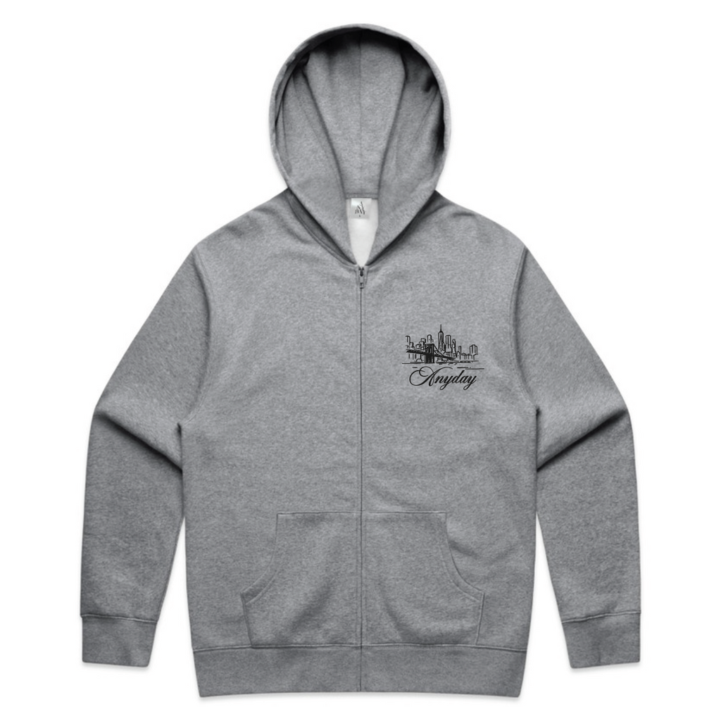 A NY DAY "DUMBO SKYLINE" ZIP UP HOODIE