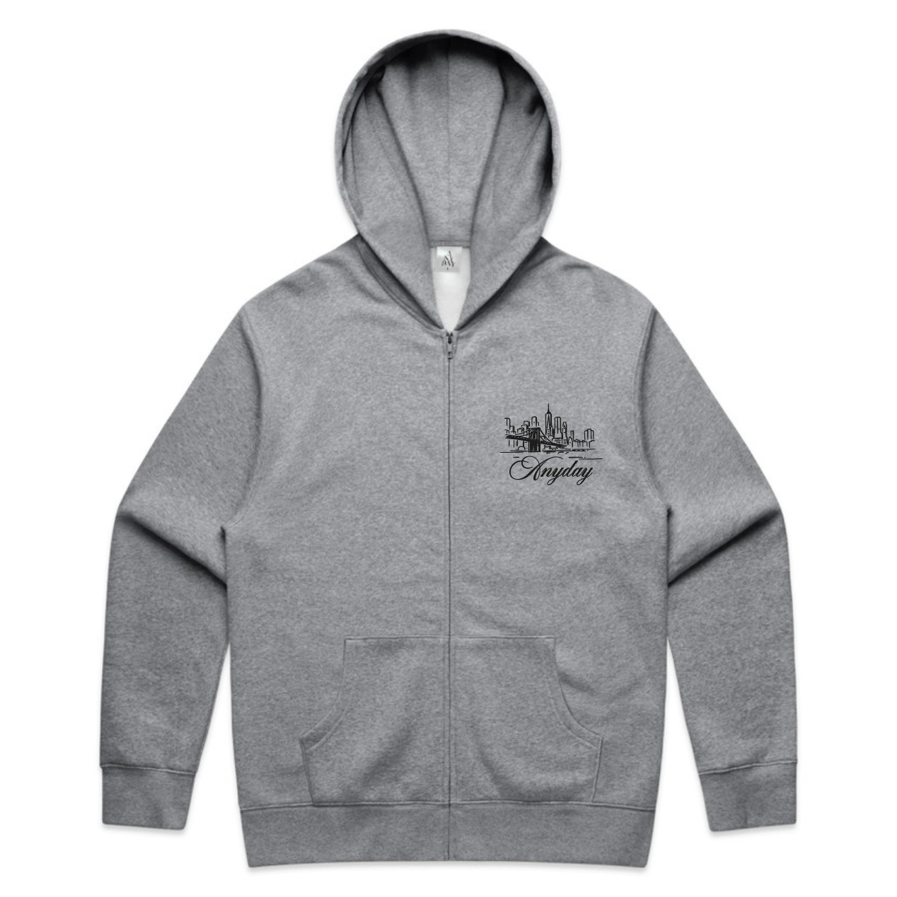 A NY DAY "DUMBO SKYLINE" ZIP UP HOODIE