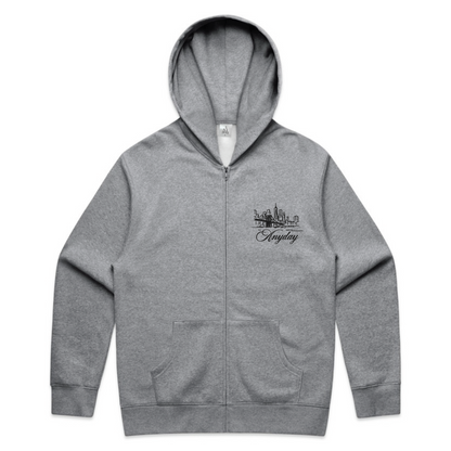 A NEW YORK DAY "DUMBO SKYLINE" ZIP UP HOODIE