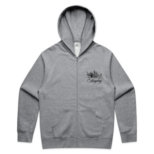 A NEW YORK DAY "DUMBO SKYLINE" ZIP UP HOODIE