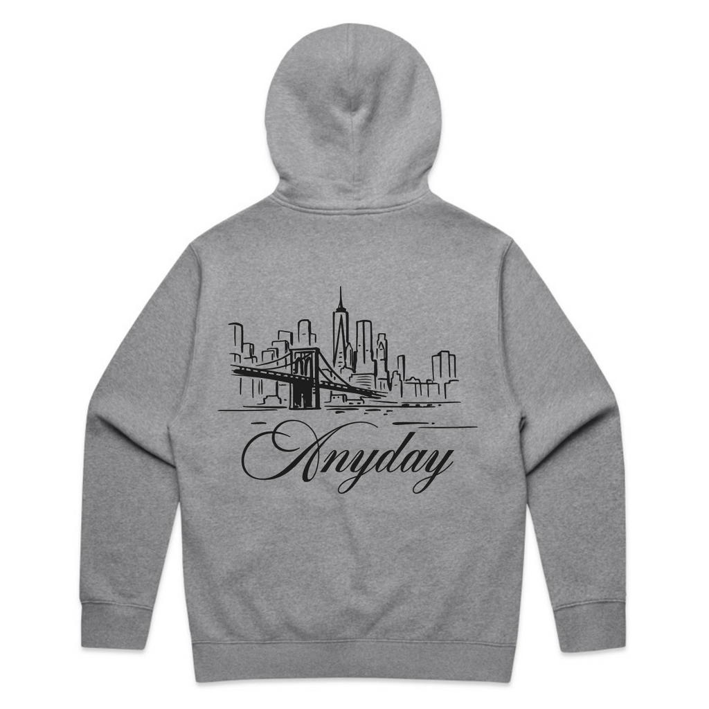 A NY DAY "DUMBO SKYLINE" ZIP UP HOODIE