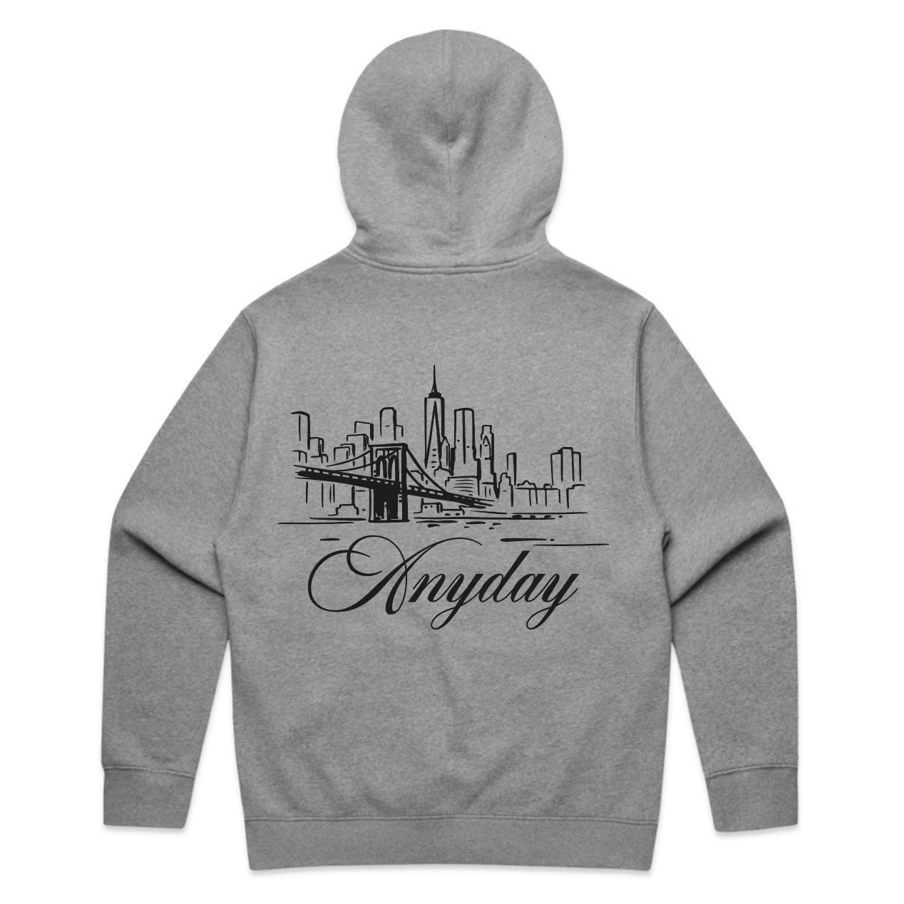 A NY DAY "DUMBO SKYLINE" ZIP UP HOODIE
