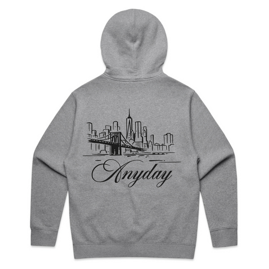 A NEW YORK DAY "DUMBO SKYLINE" ZIP UP HOODIE